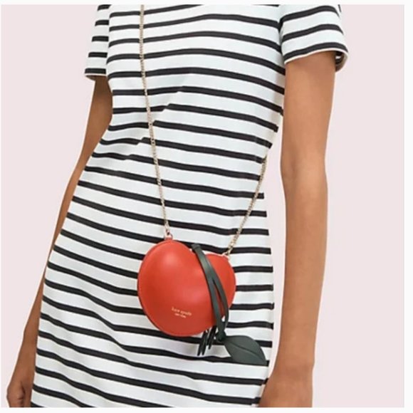 kate spade picnic micro red cherry crossbody purse bag wristlet nwot - Picture 2 of 9
